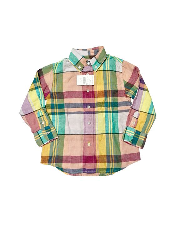 Crewcuts Other - NWT Crewcuts Madras Plaid Linen Blend Dress Shirt Size 2